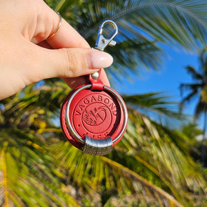 Dark Red Vegan Keychain