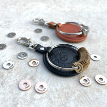 Load image into Gallery viewer, Black Leather Keychain